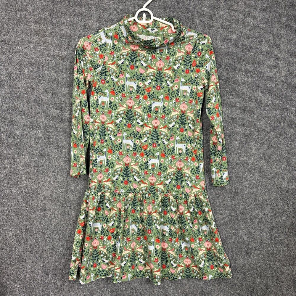 Duffield Lane Girls Dress Size 14 Green Floral Woodland Whimsical Christmas